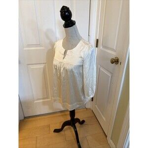 STRETCH SILK IVORY BLOUSE Chaiken Size 0 Women’s Longsleeved Top